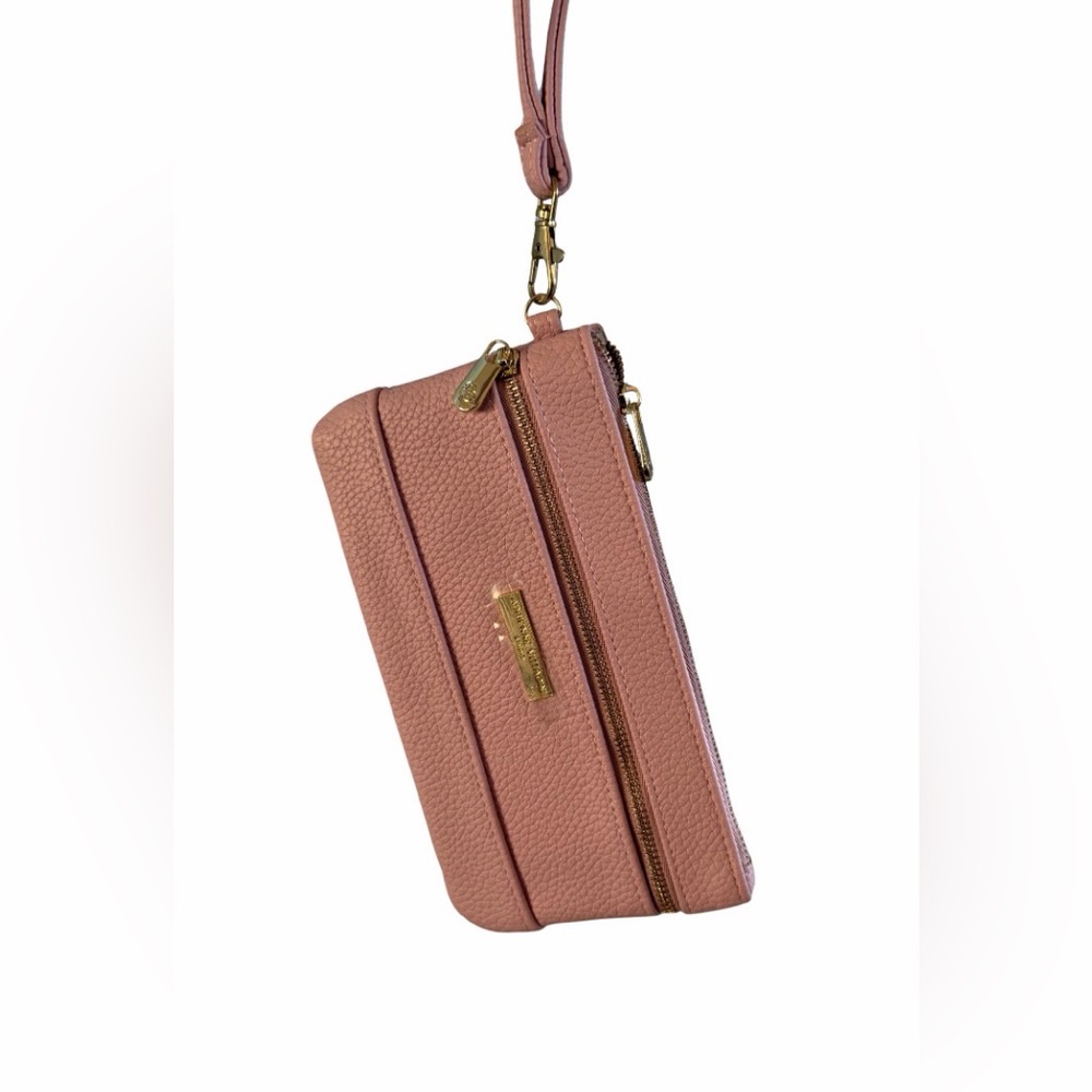 Adrienne Vittadini Pink Pebbled Wristlet